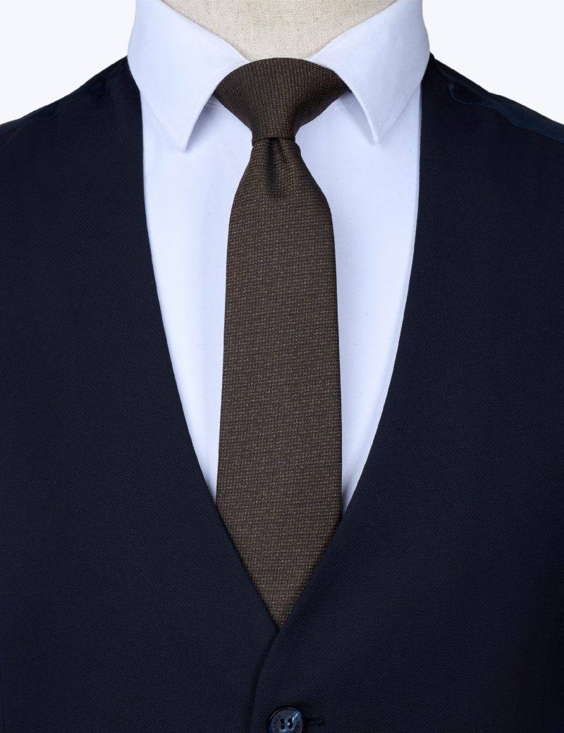 T001BR00-Brown-3 Dark brown Tie