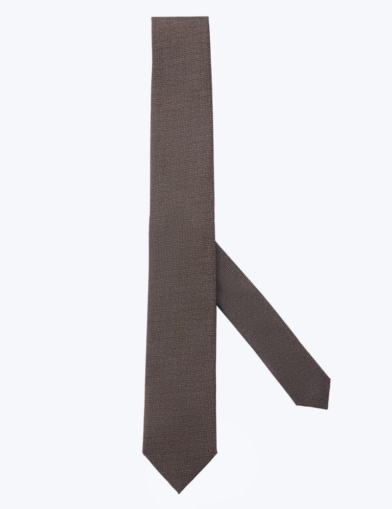 T001BR00-Brown-5 Dark brown Tie