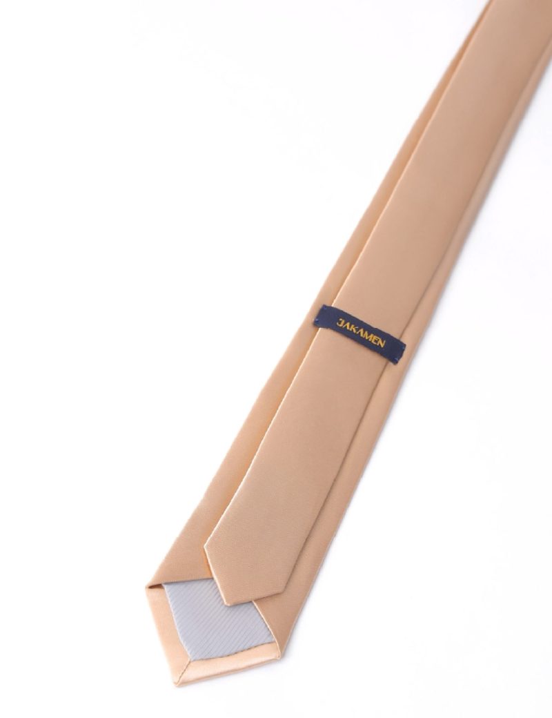 T001CHP00-Champagne-2 Plain satin Champagne Tie