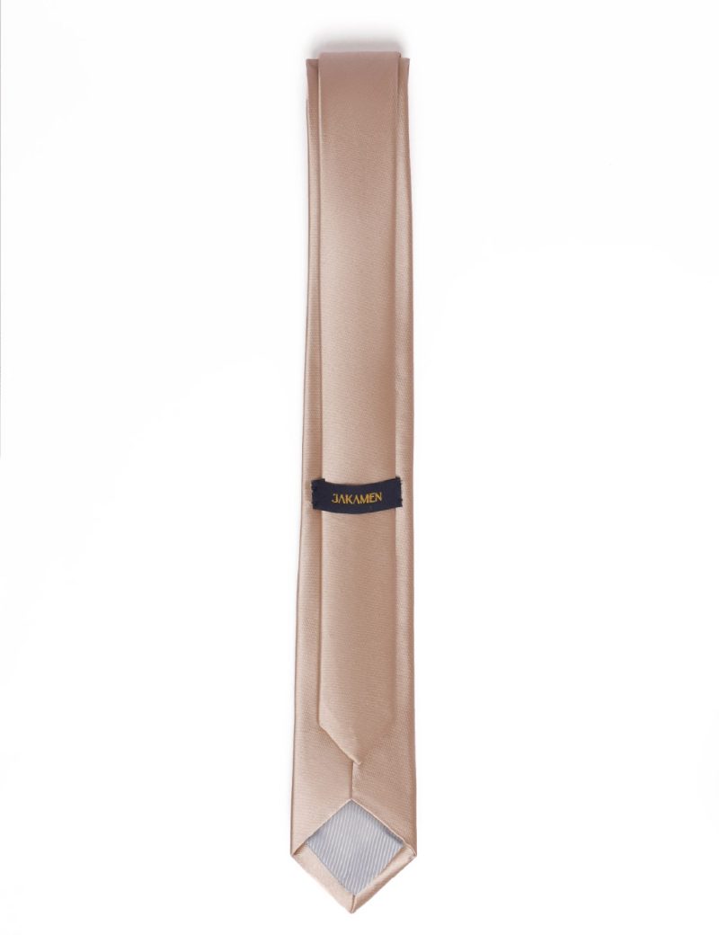 T001CHP00-Champagne-5 Plain satin Champagne Tie