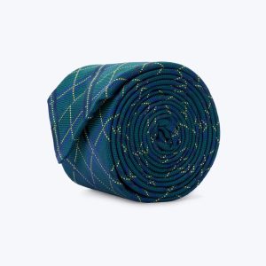 Checked navy & yellow Tie