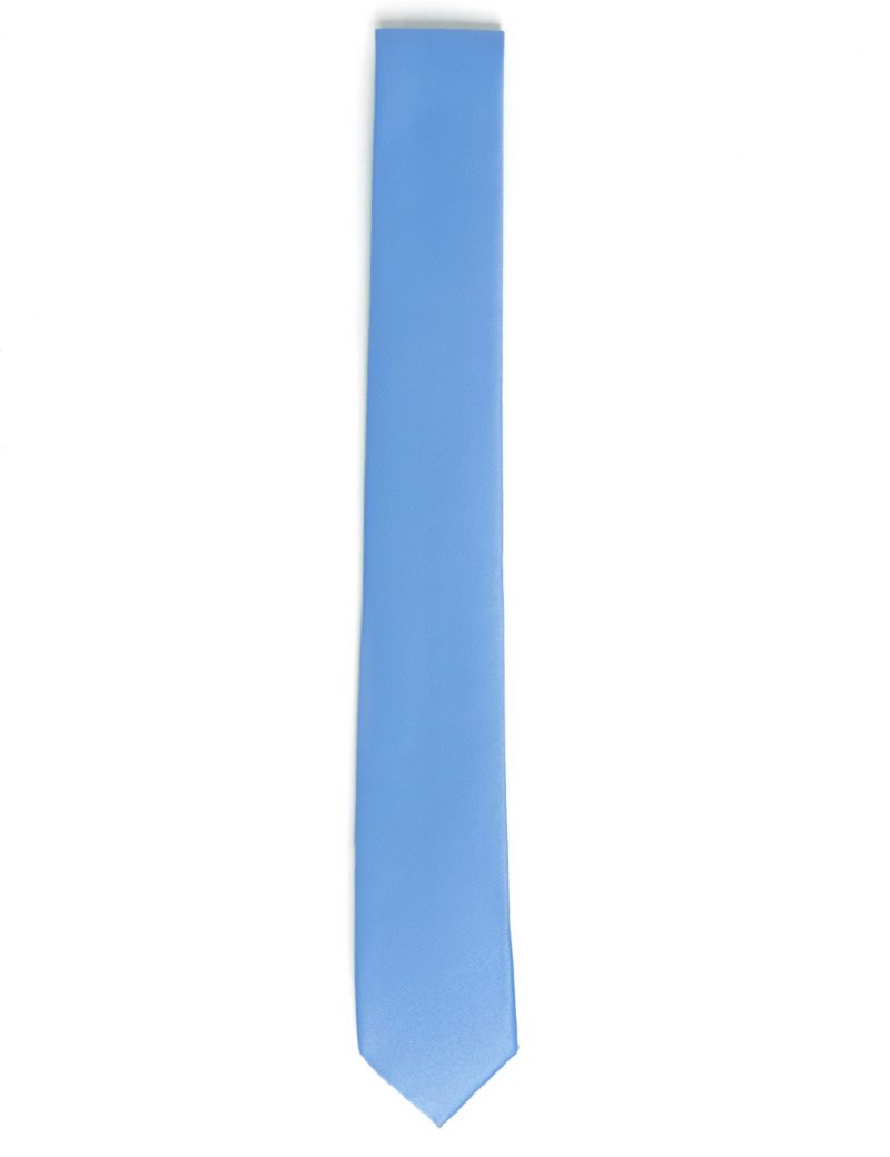 T001LB00-Light-blue-4 Plain satin Light blue Tie