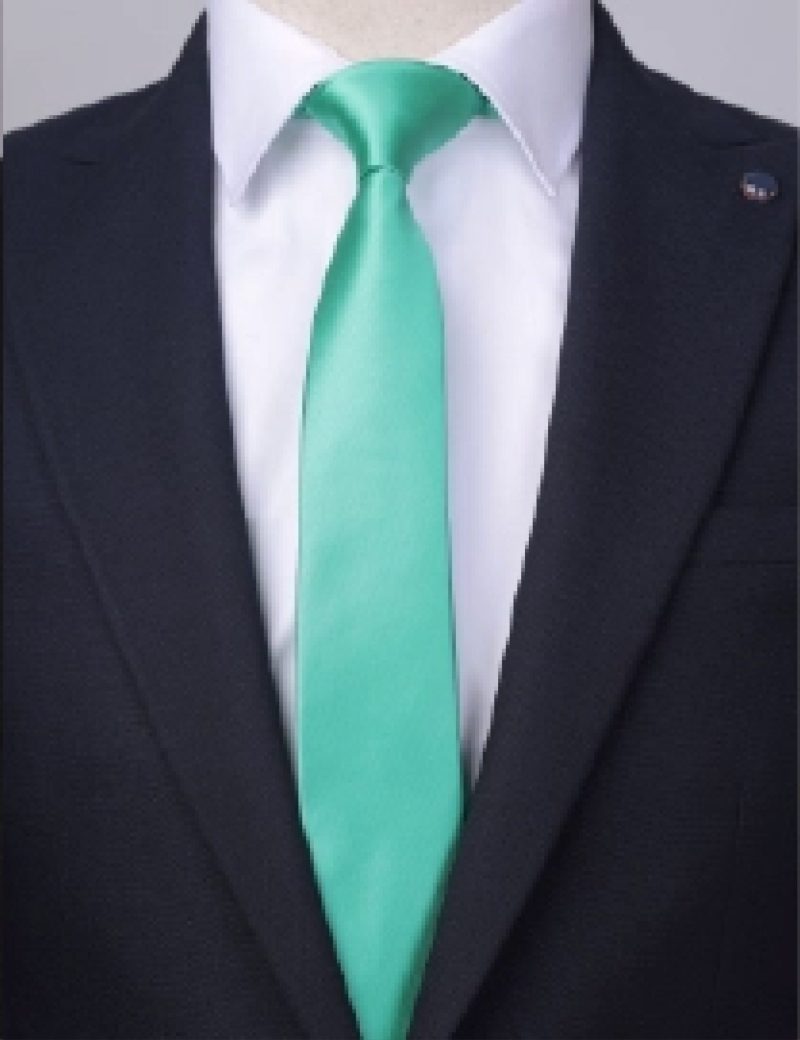 T001LG00-Light-green-2 Plain satin Light green Tie