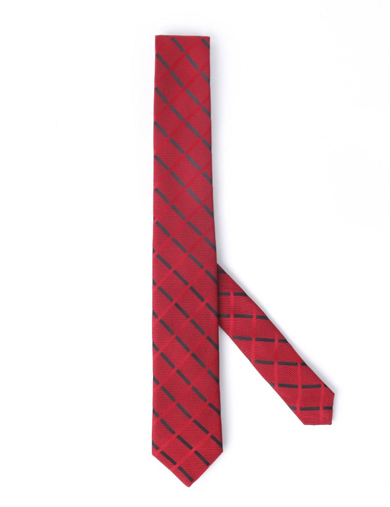 T001M00-Maroon-4 Black and Maroon Regimental Stripes Tie