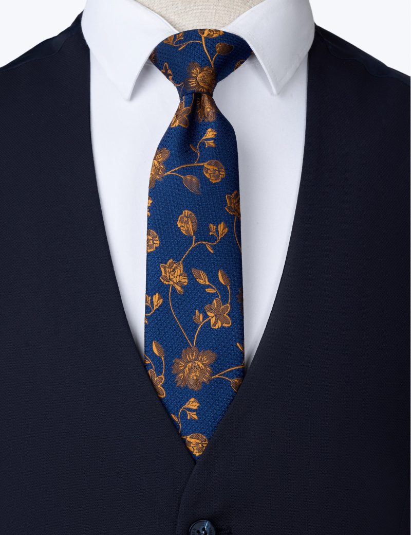 B. Gold Flowers Tie