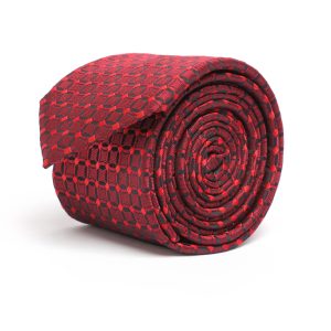 Black and Maroon patterned Tie