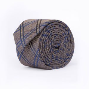 Navy & black tartan Tie
