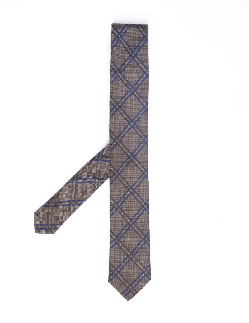 Navy & black tartan Tie