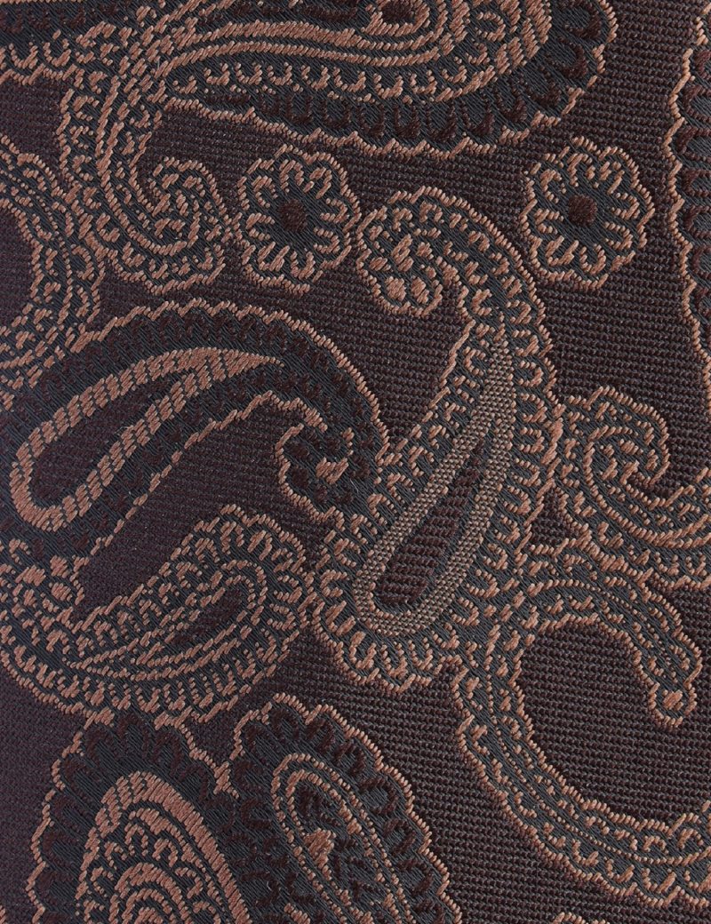 T002BR00-Brown-2 Paisley beige Tie