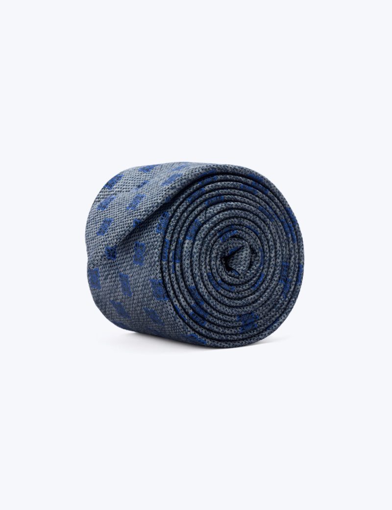 Navy & Black flower Tie