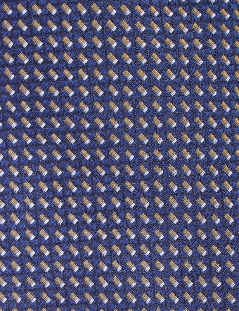 T002N00-Navy-2 Beige pattern Tie