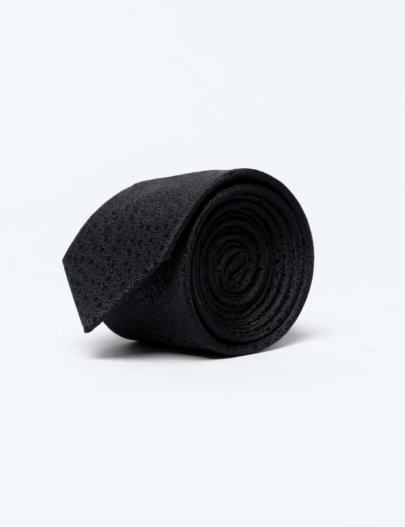 Black flower Tie