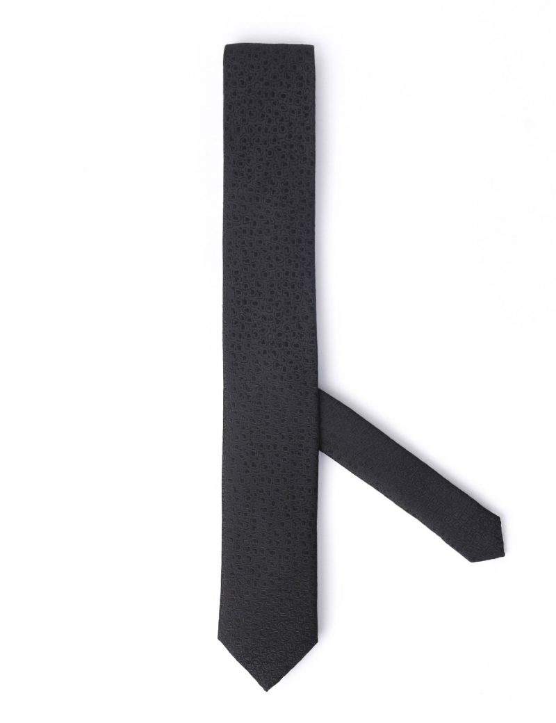Black flower Tie