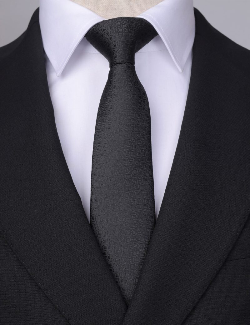 Black flower Tie