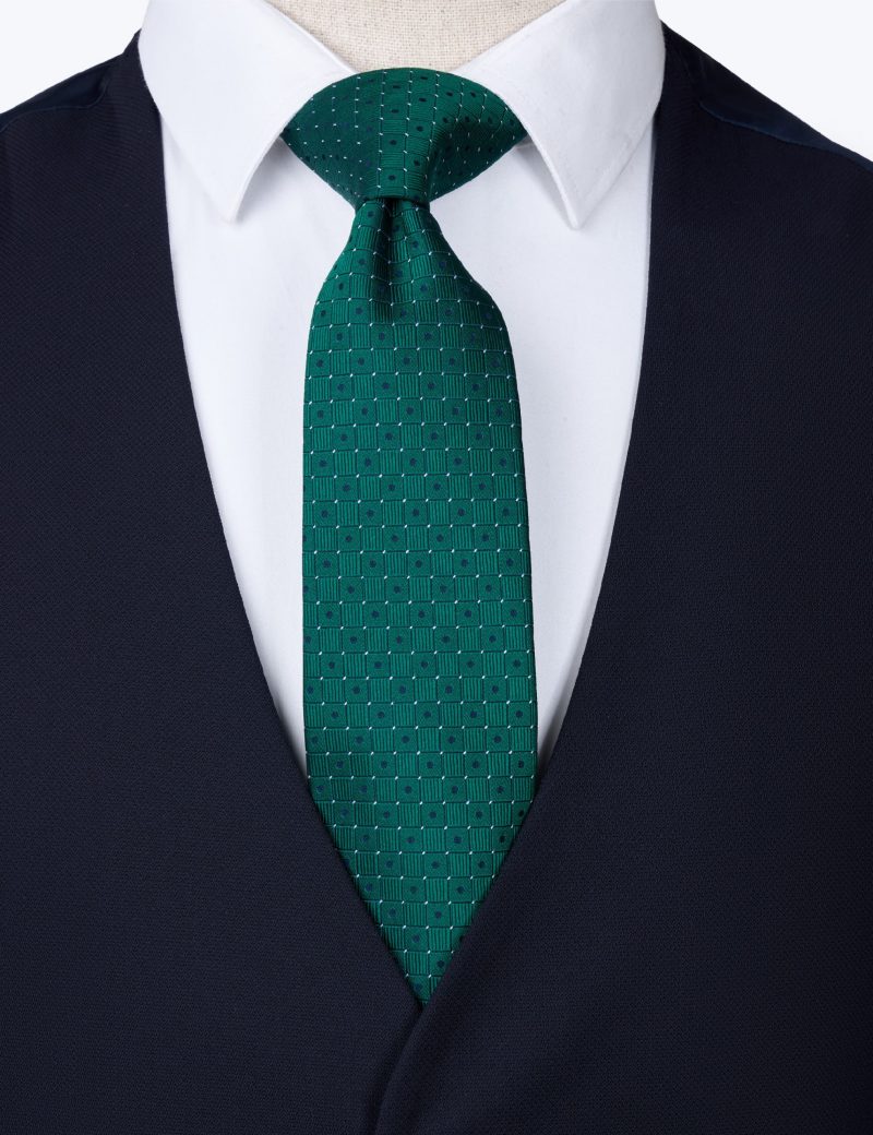 T003GN00-Green-2 Navy dots Tie