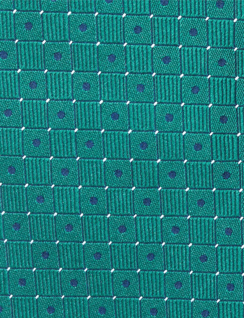 T003GN00-Green-3 Navy dots Tie