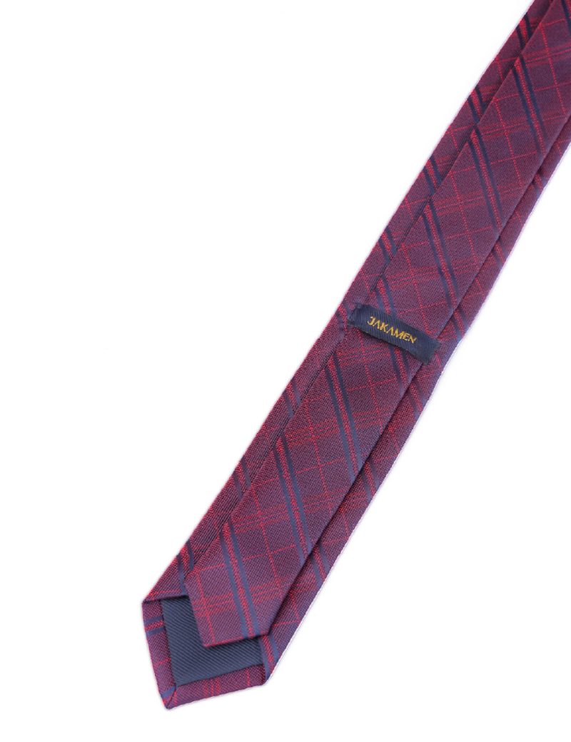 T003M00-Maroon-4 Checked with navy stripes Tie