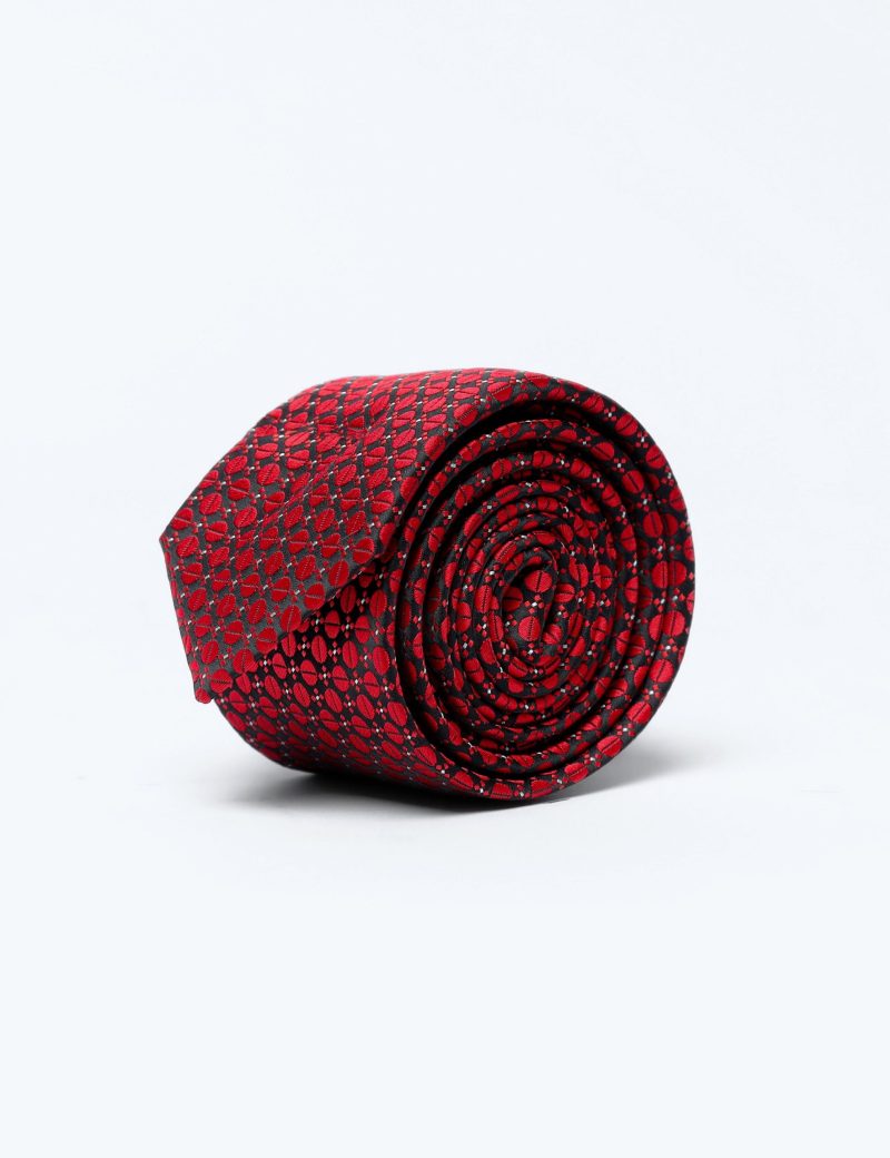 T003R00-Red-1 Circles Tie