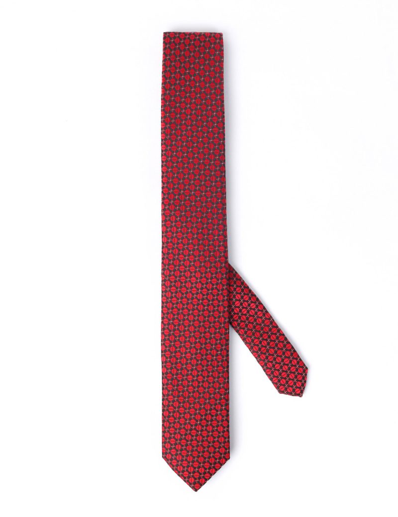 T003R00-Red-2 Circles Tie