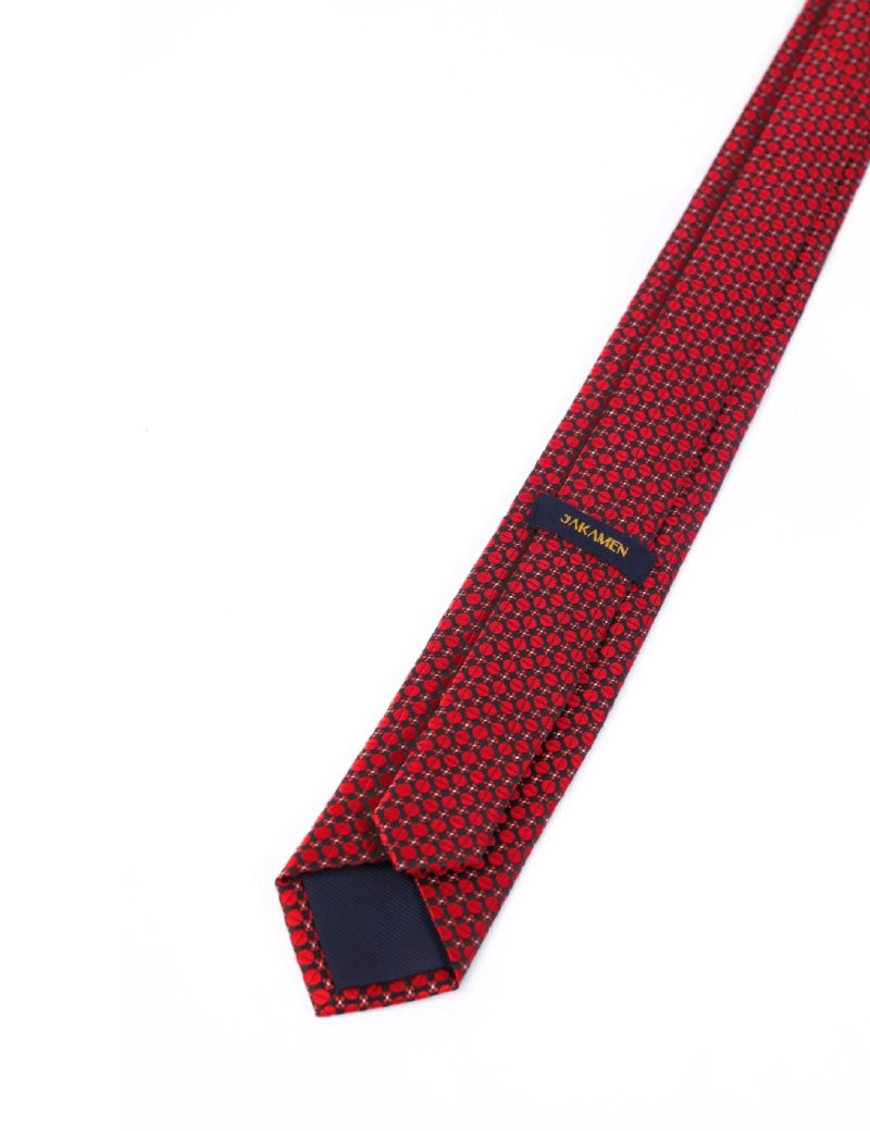 T003R00-Red-4 Circles Tie