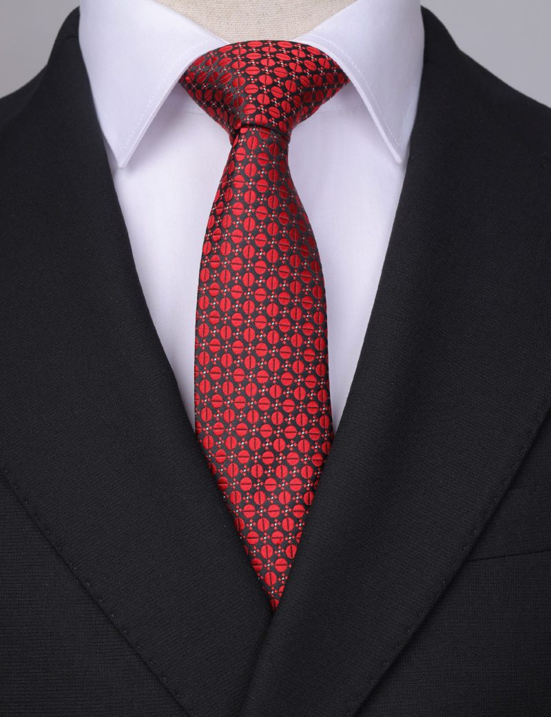 T003R00-Red-5 Circles Tie