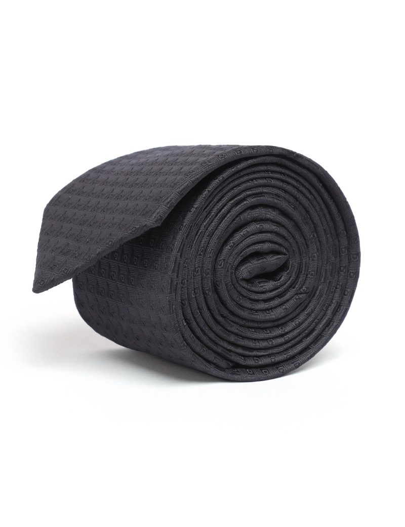 T004B00-Black-1 Black pattern Tie