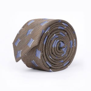 White & navy pattern Tie