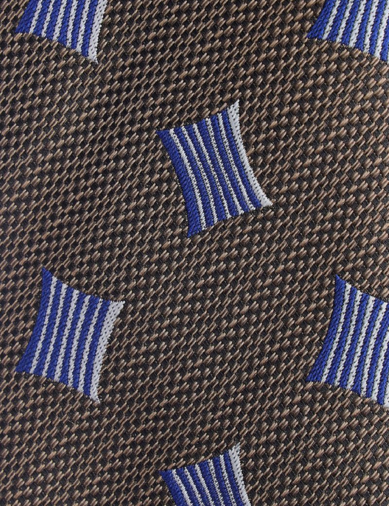 White & navy pattern Tie