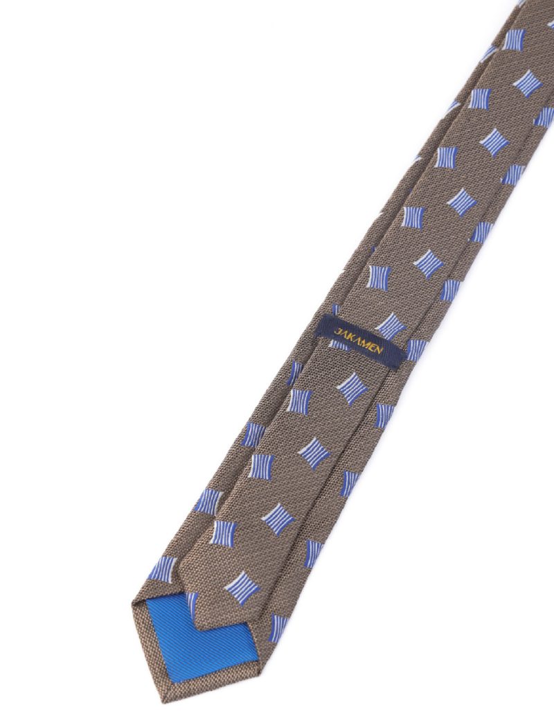 White & navy pattern Tie