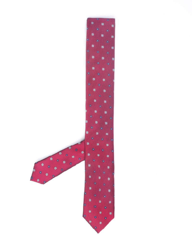 Navy & grey flowers Tie