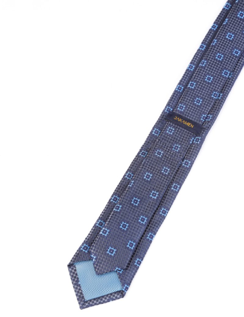 T004N00-Navy-4 Blue pattern Tie