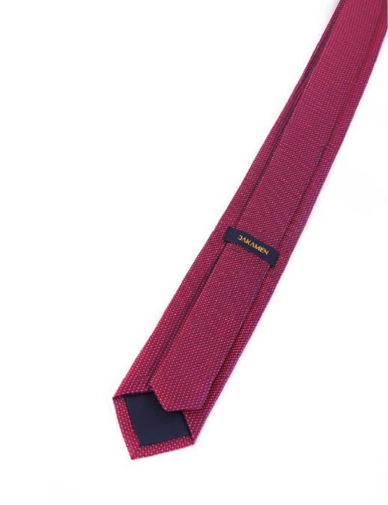 T004R00-Red-4 Navy & White pattern Tie