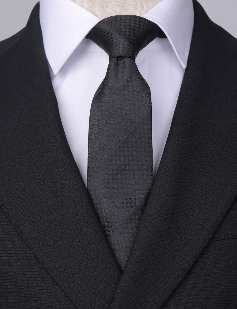 T005B00-Black-5 Black regimental stripes Tie
