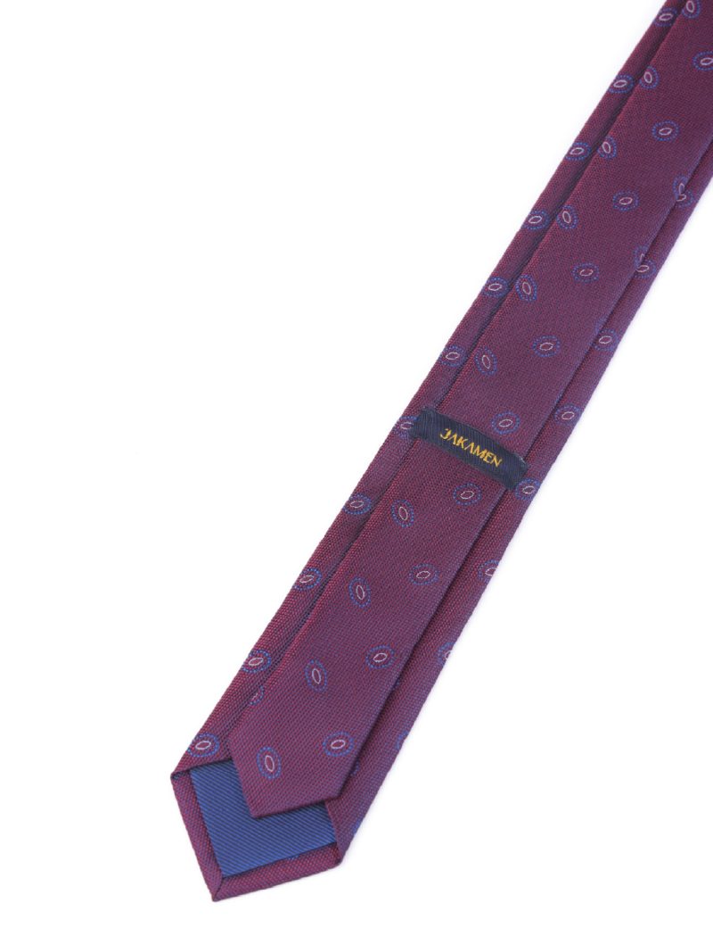 T005M00-Maroon-4 Navy & white pattern Tie