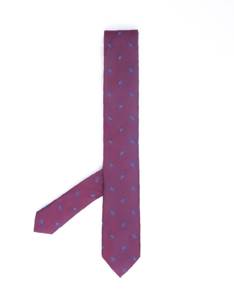 T005M00-Maroon-5 Navy & white pattern Tie