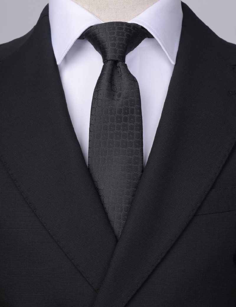 T006B00-Black-3 Black square Tie