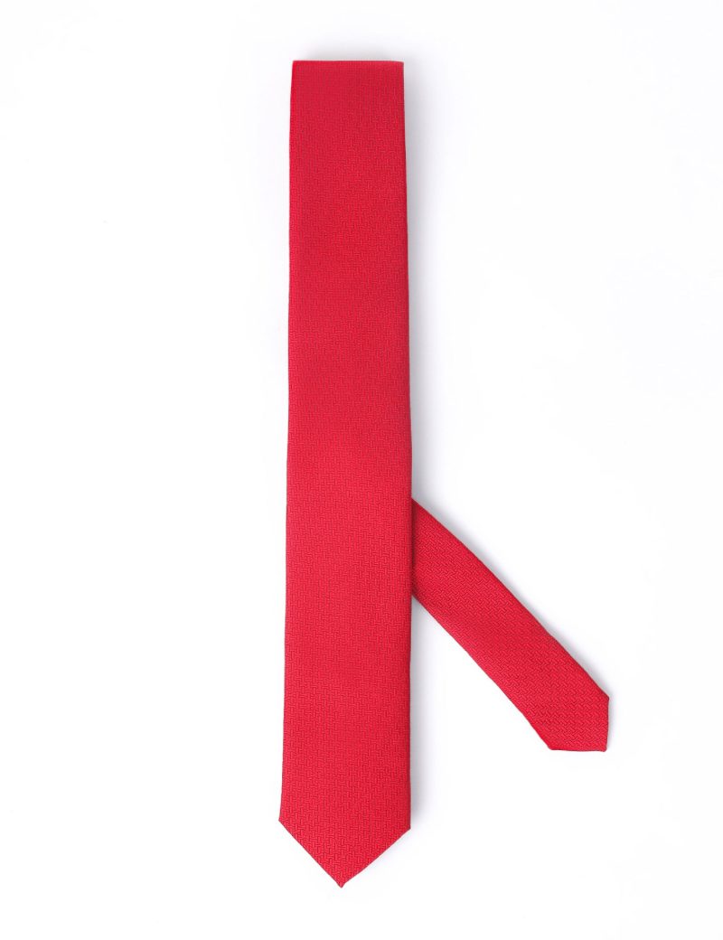 T007R00-Red-4 Patterned Tie