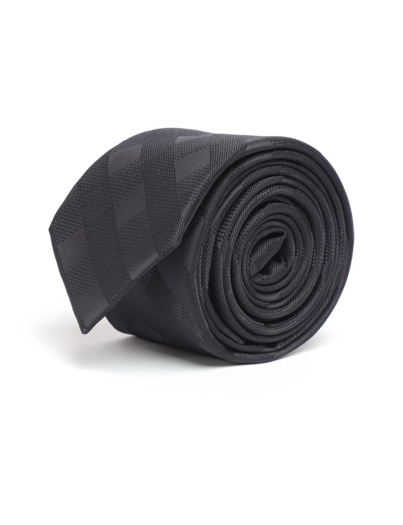 T008B00-Black-1 Checked Tie
