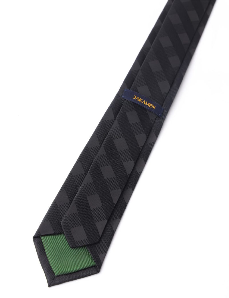 T008B00-Black-2 Checked Tie