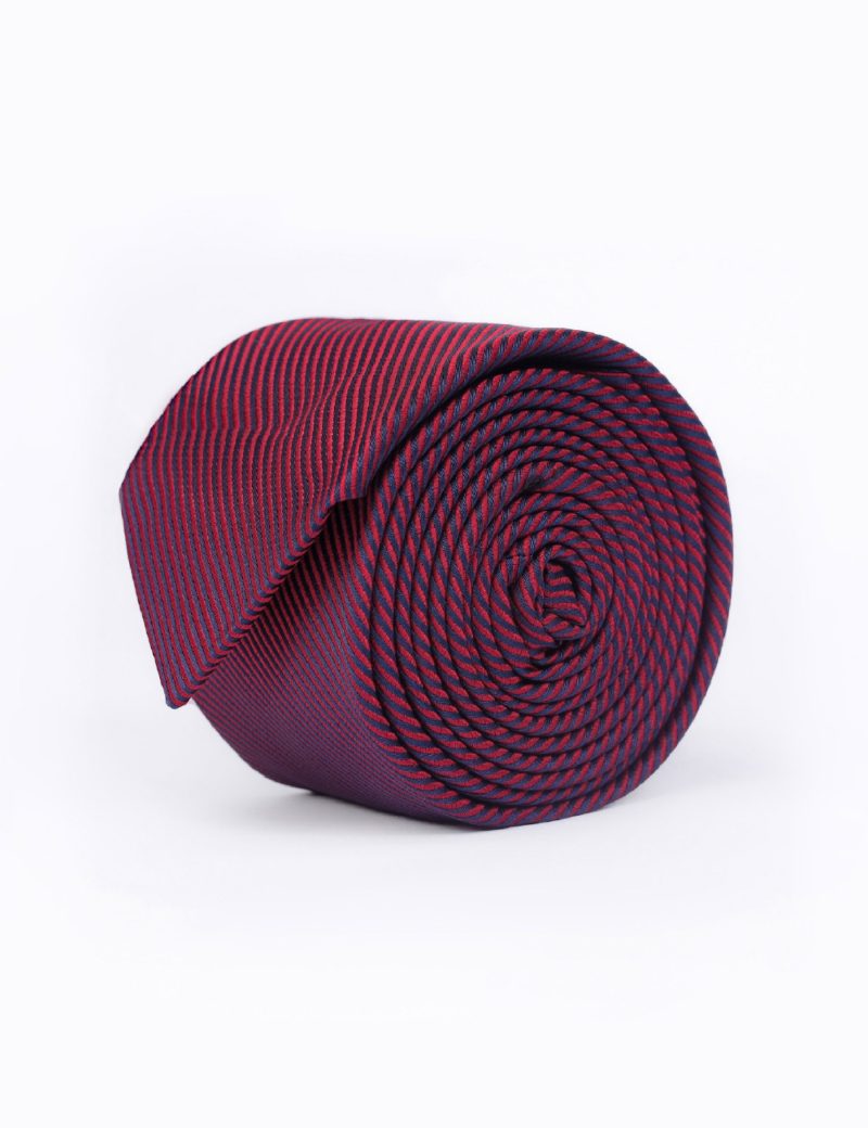 T008M00-Maroon-1 Navy stripes Tie