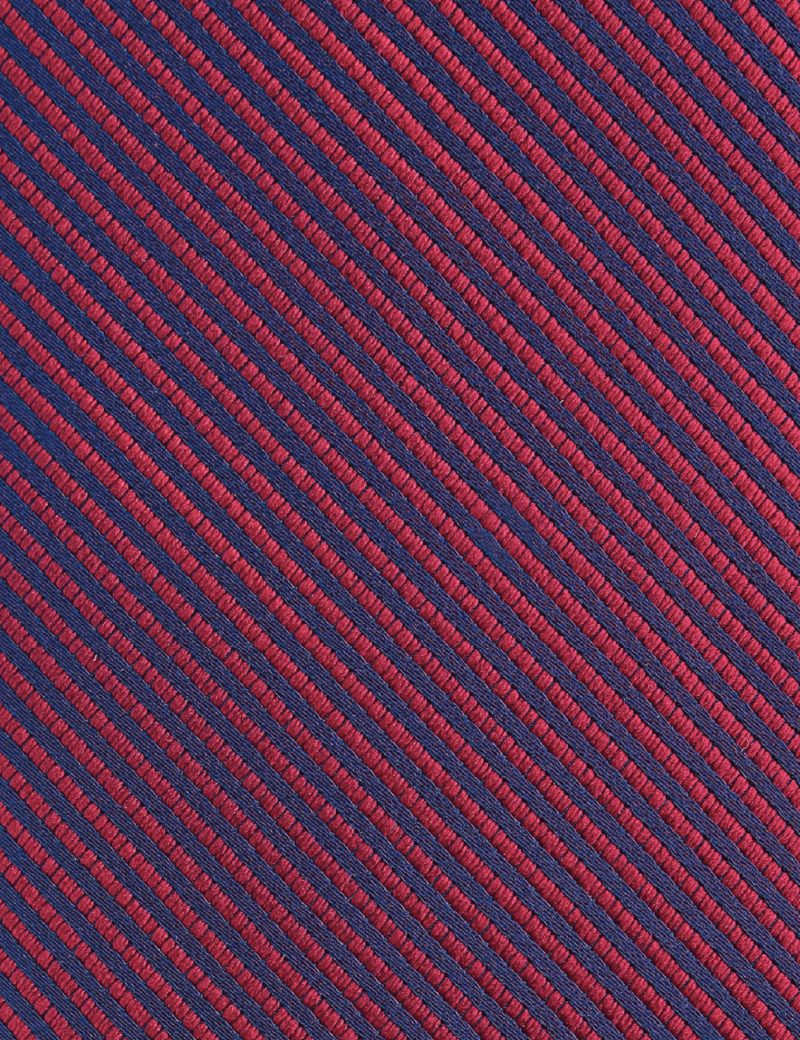 T008M00-Maroon-2 Navy stripes Tie