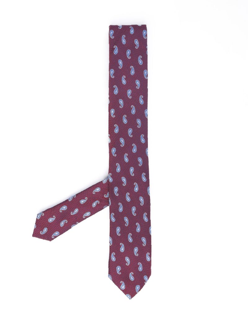 T010M00-Maroon-5 Paisley blue & white Tie