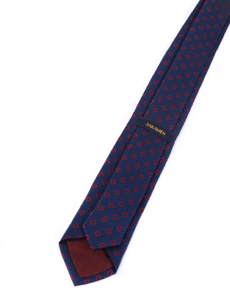 T011N00-Navy-4 Maroon squares Tie