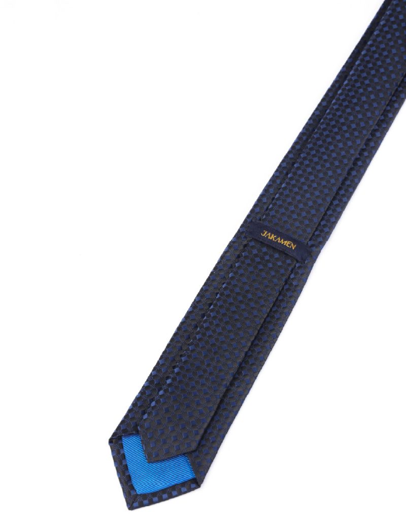 T012B00-Black-4 Navy squares Tie