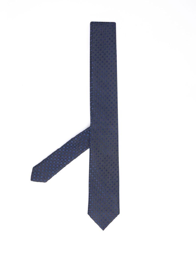 T012B00-Black-5 Navy squares Tie