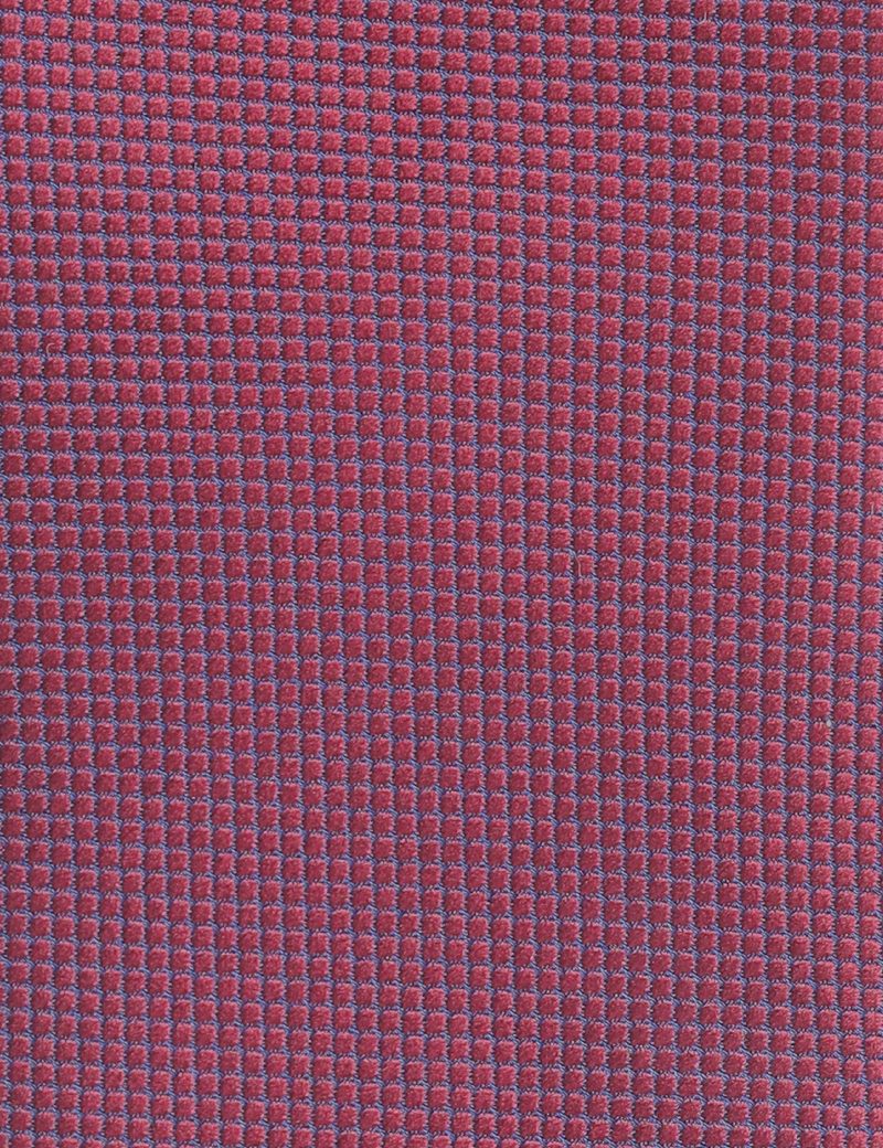 T012M00-Maroon-4 Squares with navy dots Tie