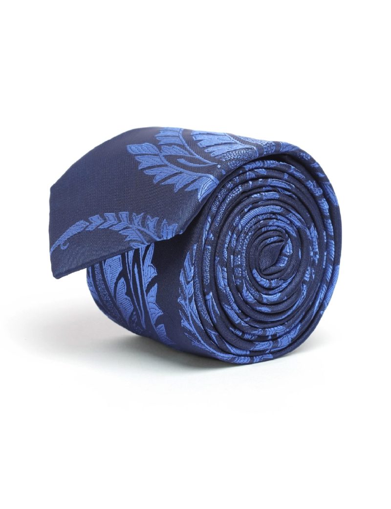 T012N00-Navy-1 Paisley blue Tie