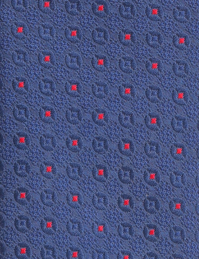 T013N00-Navy-5 Red dots Tie