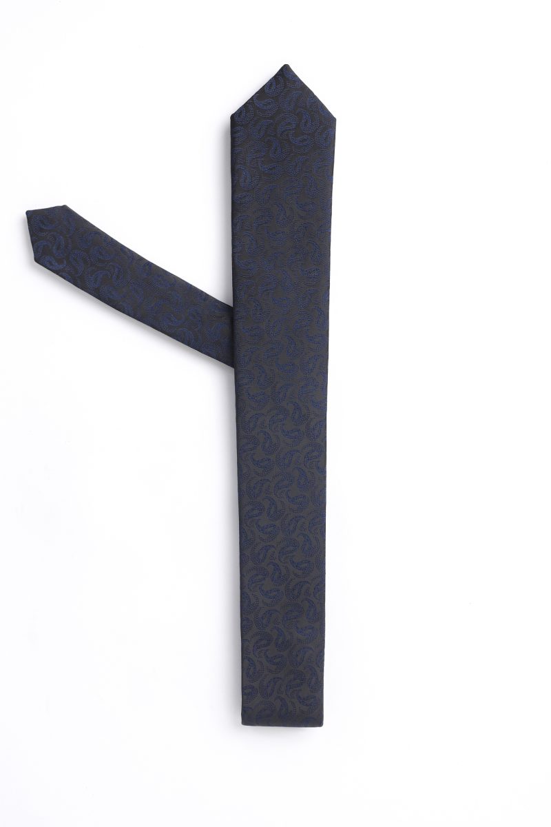 T014B00-Black-2-1 Paisley navy Tie
