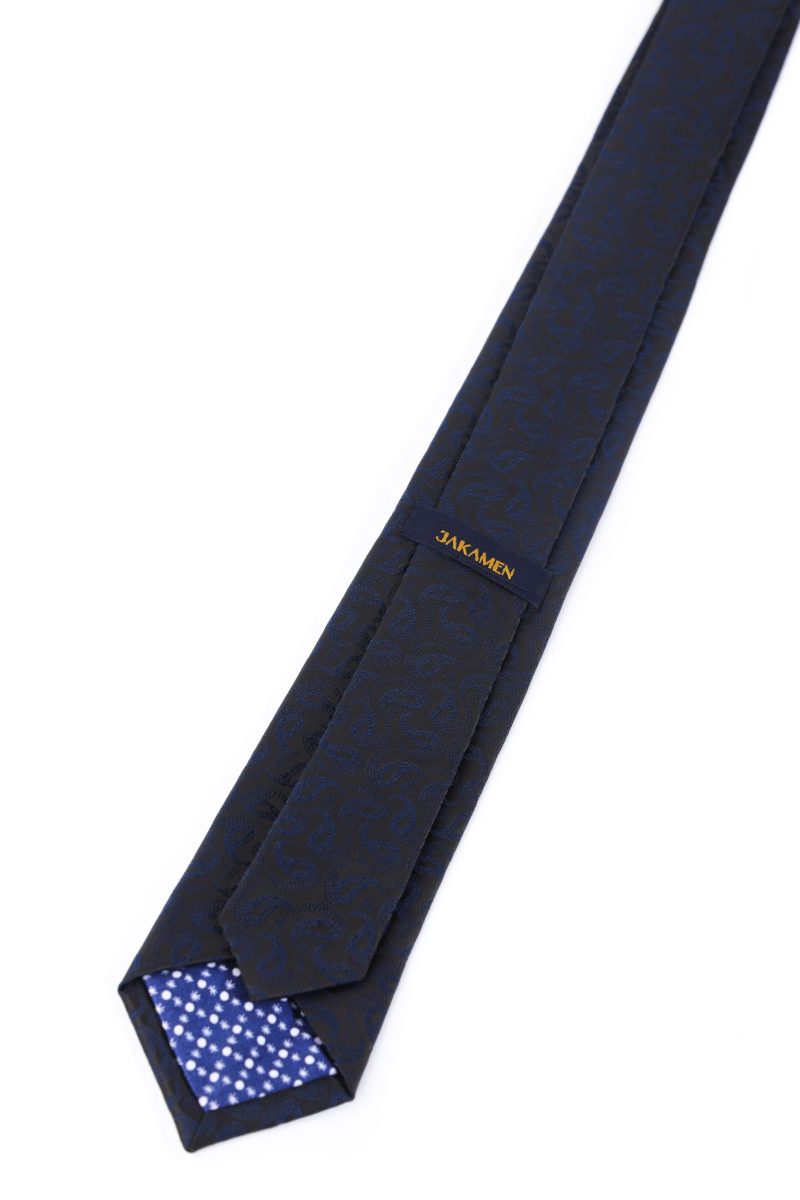 T014B00-Black-4-1 Paisley navy Tie